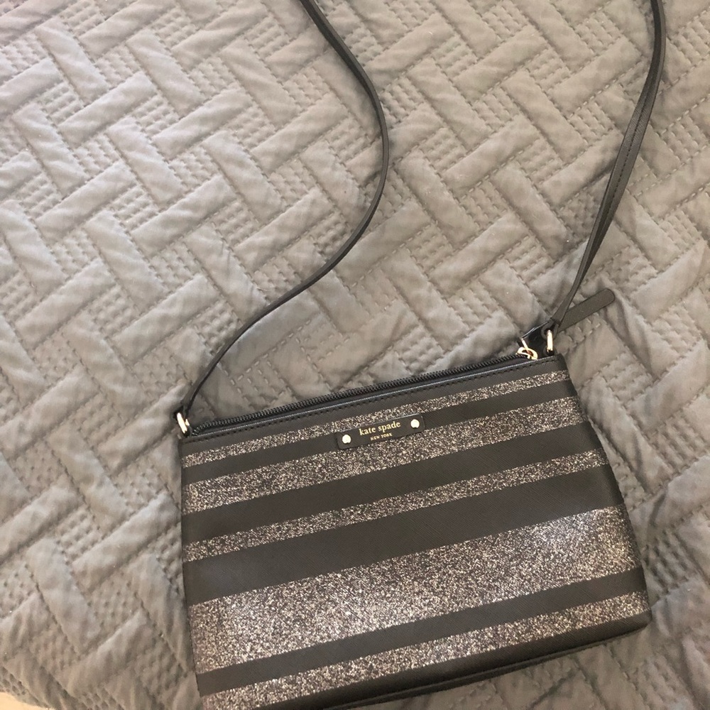 Black and glitter Kate spade crossbody